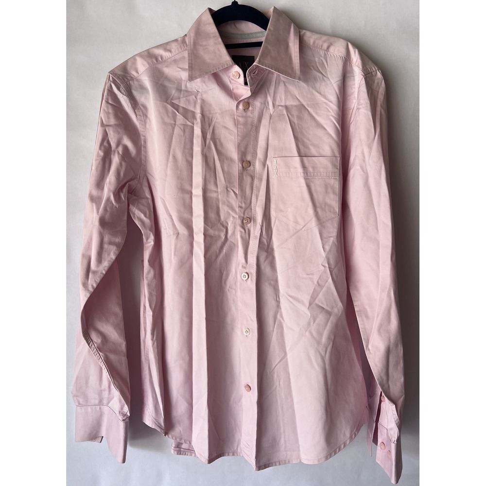 Armani Exchange Shirt Adult Pink Button Up‎ Long Sleeve AX Designer Men's small